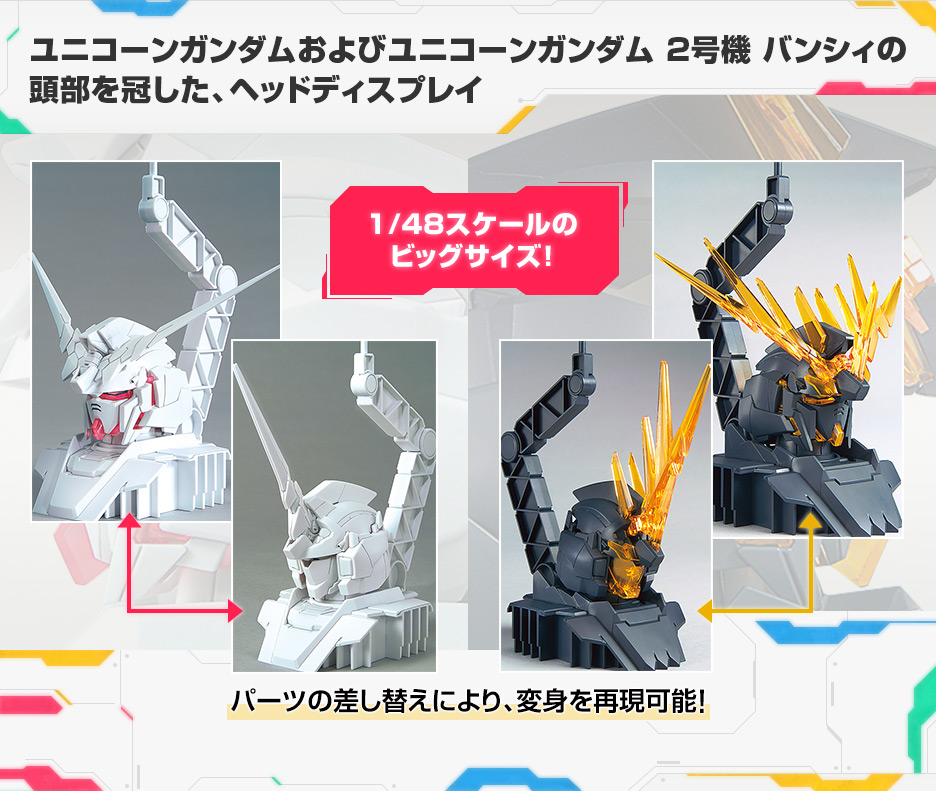 1/48 ガンダムベース限定 ユニコーンガンダム ヘッドディスプレイ ...