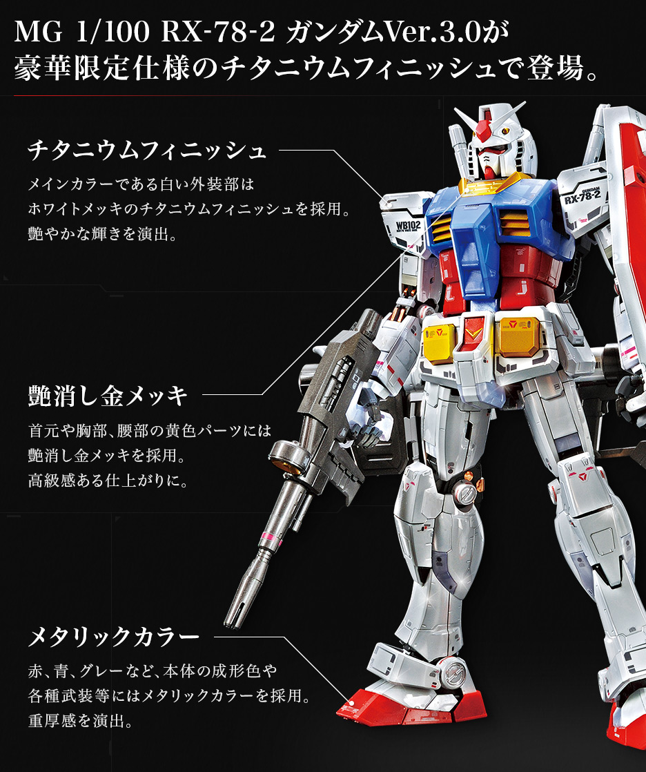 MG 1/100 RX-78-2 Gundam Ver.3.0(Titanium Finish)