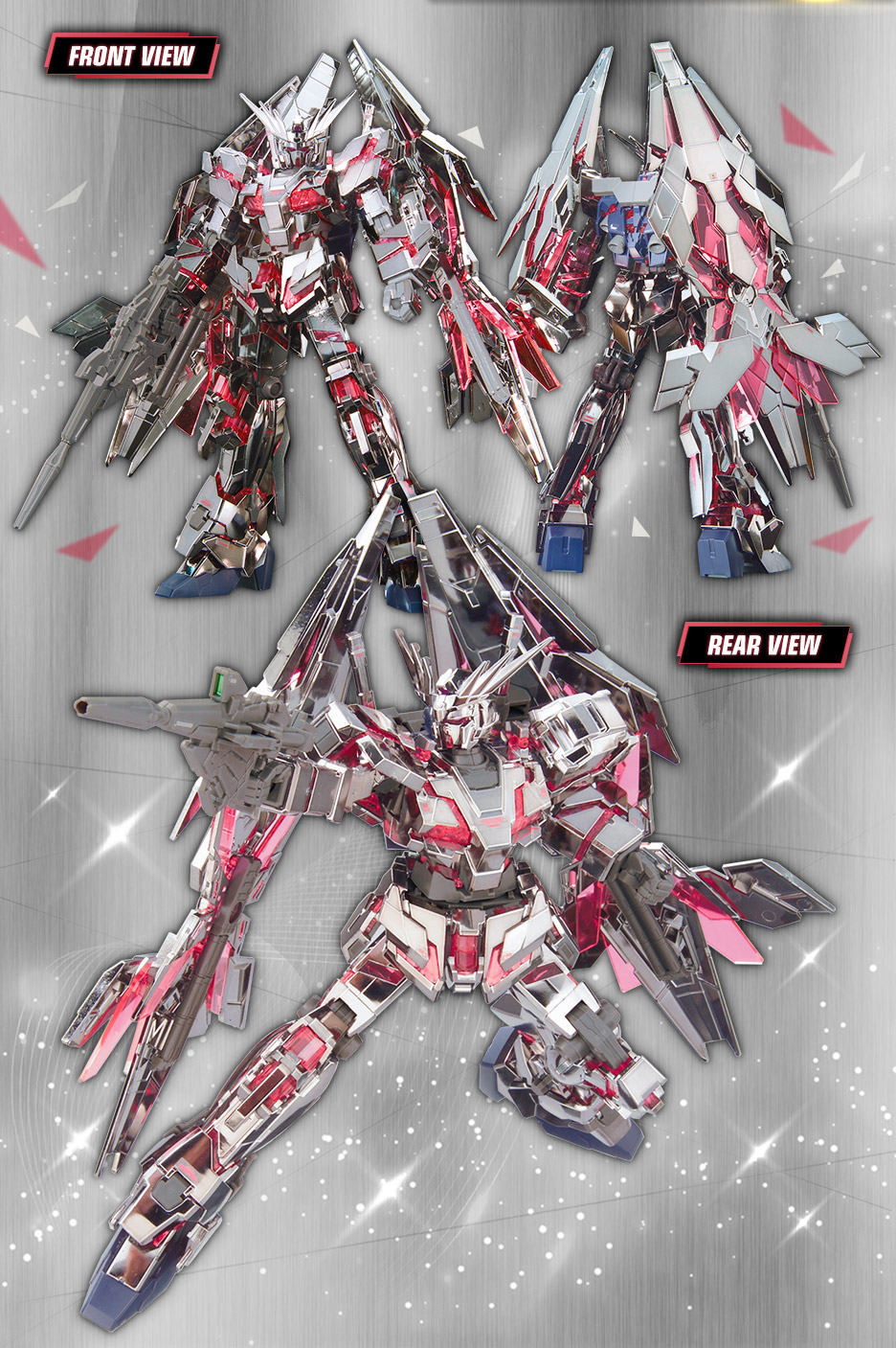 HG 1/144 ガンダムベース限定 ユニコーンガンダム3号機 フェネクス(デストロイモード)GOLD & SILVER COATING SET