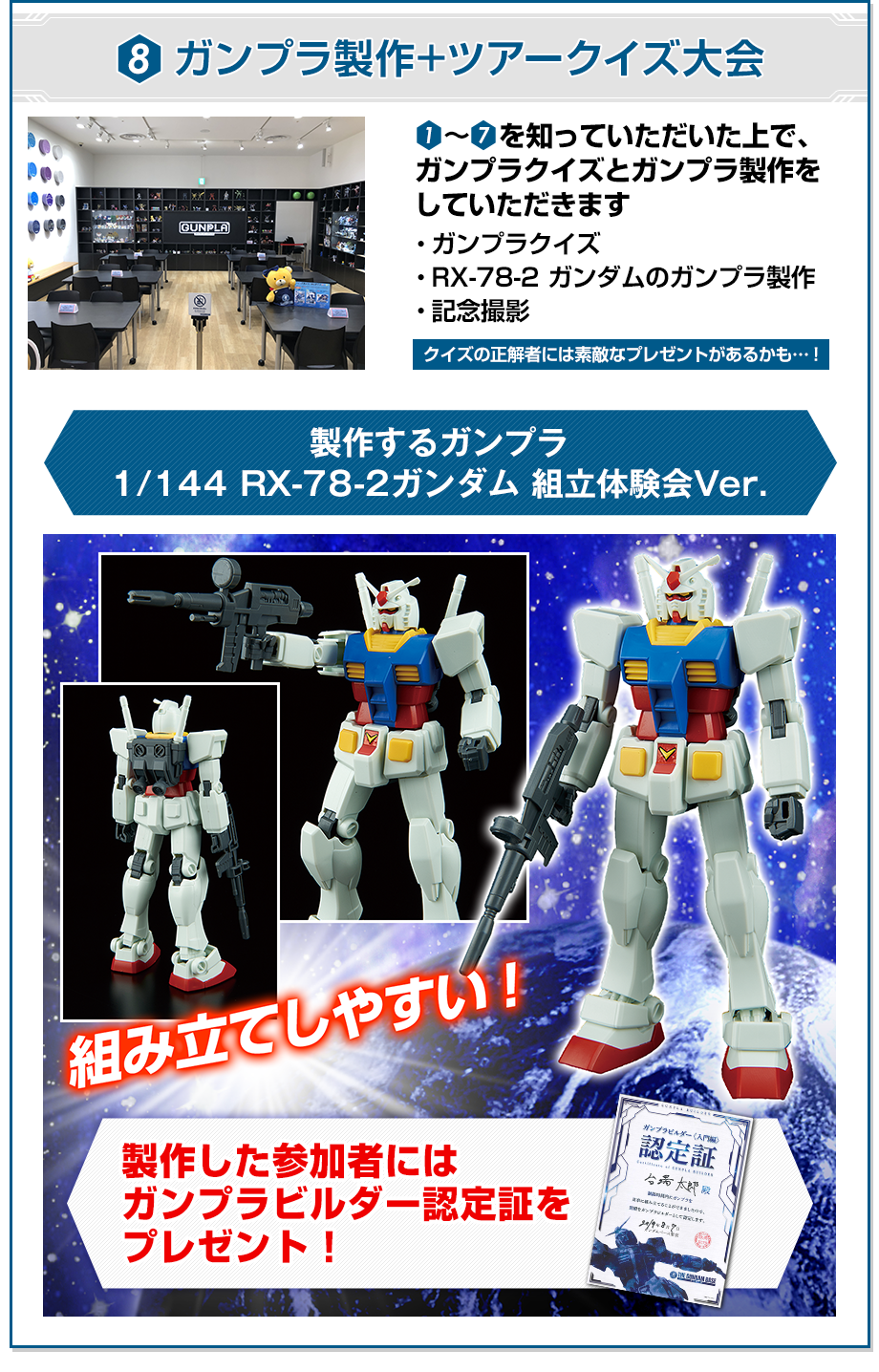 8 ガンプラ製作+ツアークイズ大会