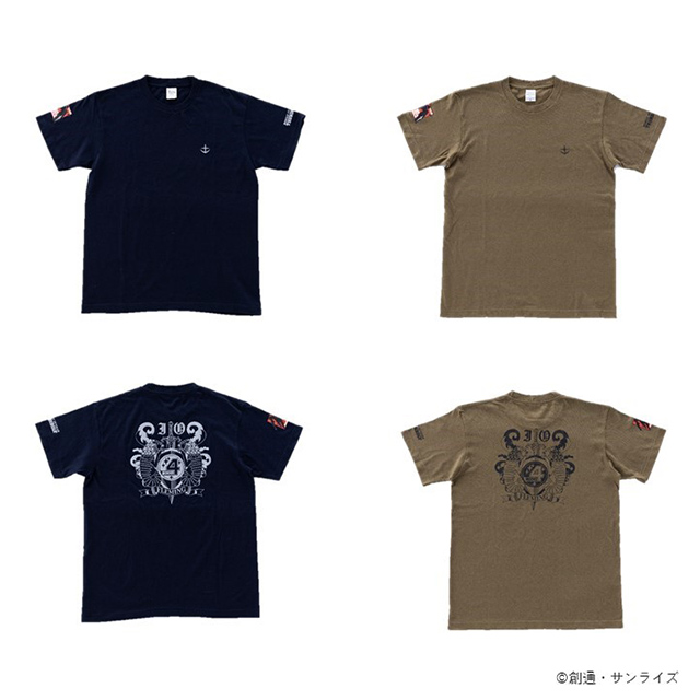 『ガンダムサンダーボルト』 Tシャツ イオ・フレミングver． ネイビー/オリーブ（S～XL）